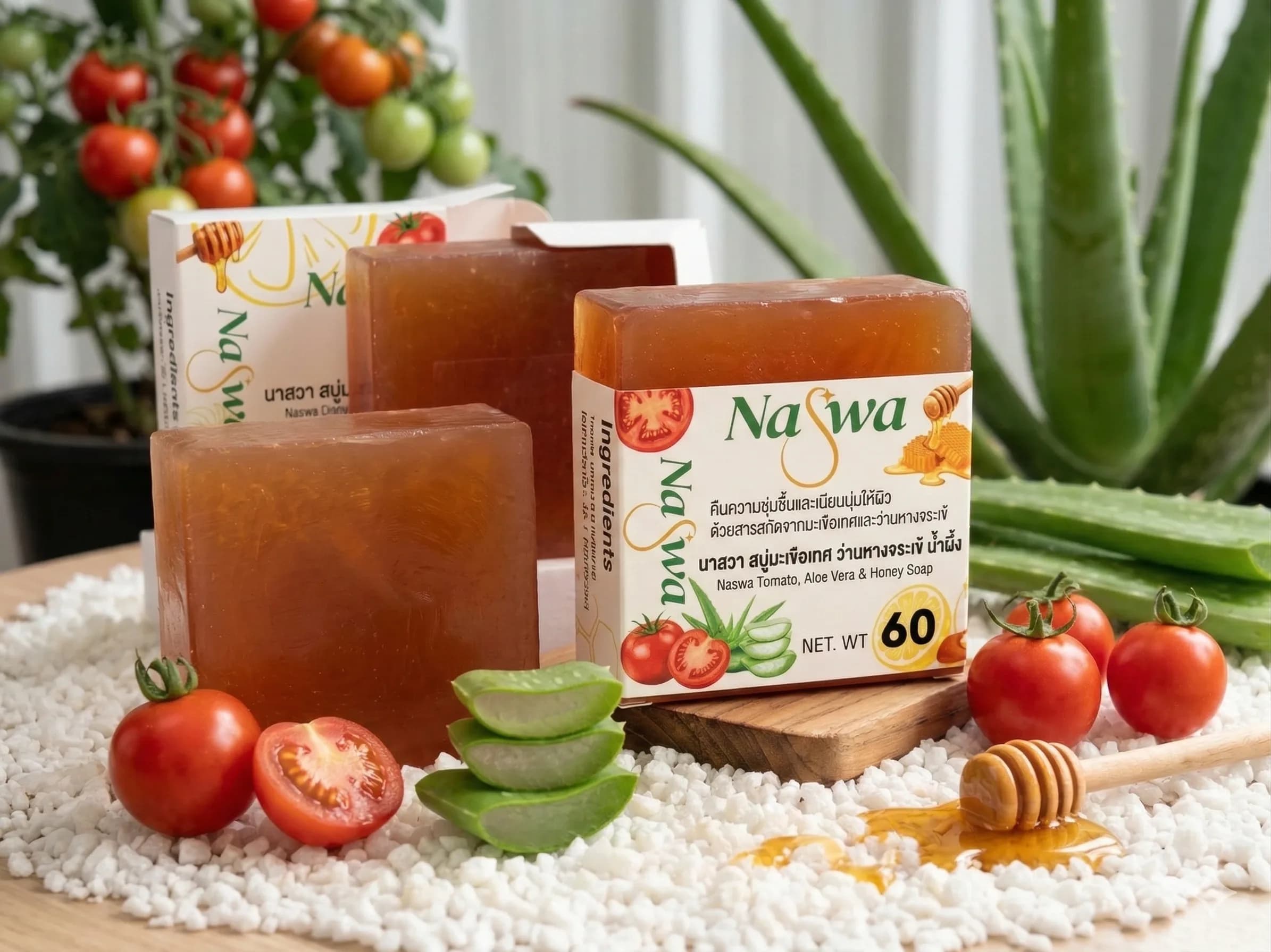 สบู่นาสวามะเขือเทศ (NaSwa Tomato Soap) สบู่ธรรมชาติ